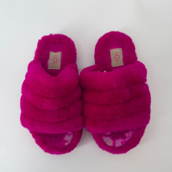 ugg Other - UGG Fluff Fuchsia Pink Kids slide sandals Size 13